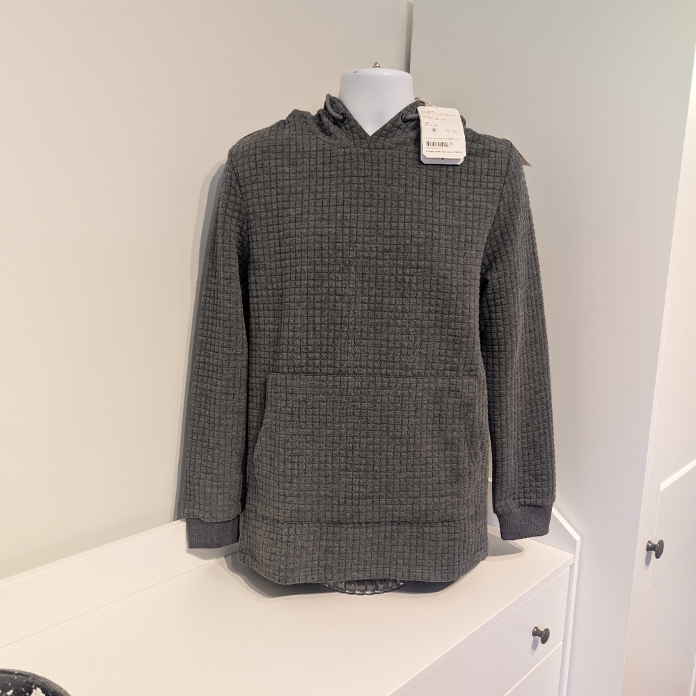 Gray Waffle Knit Hoodie